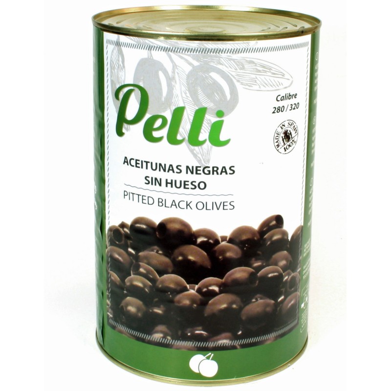 ACEITUNA NEGRA DESHUESADA 5KG CALIBRE 280/320