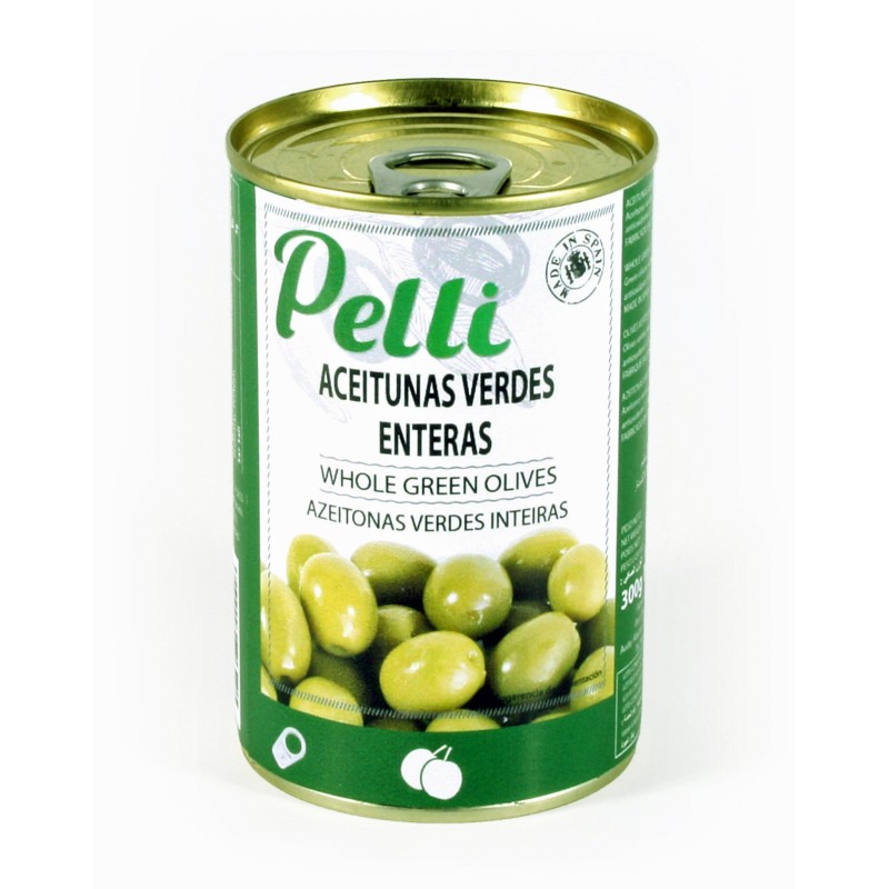 PLAIN GREEN OLIVES TIN 300 GR