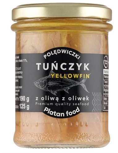YELLOWFIN TUNA LOINS IN OLIVE OIL GLASS 212 ML