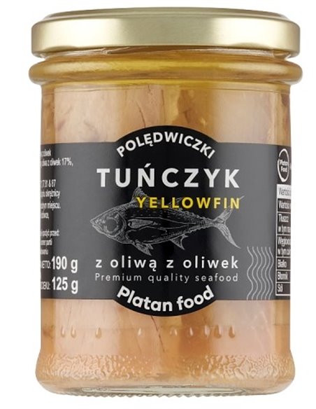 YELLOWFIN TUNA LOINS IN OLIVE OIL GLASS 212 ML