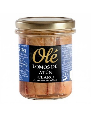 YELLOWFIN TUNA LOINS IN OLIVE OIL GLASS 212 ML