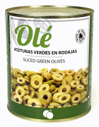 SLICED GREEN OLIVES 3,3kg (A10)